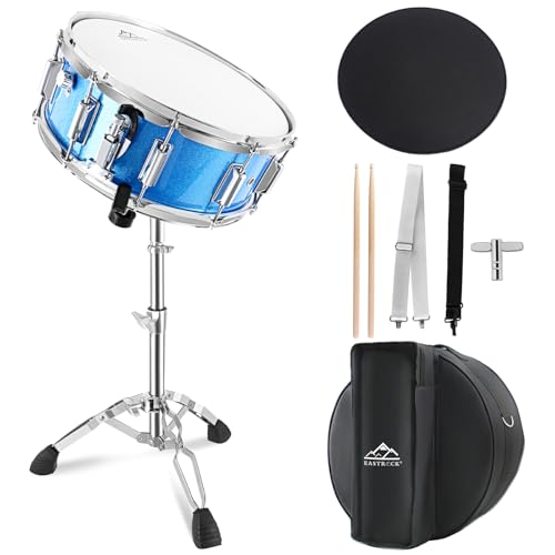 EASTROCK Snare Drum Set 14X5.5 Inches for Student Beginners with Gig Bag, Drumsticks, Stand, Drum...