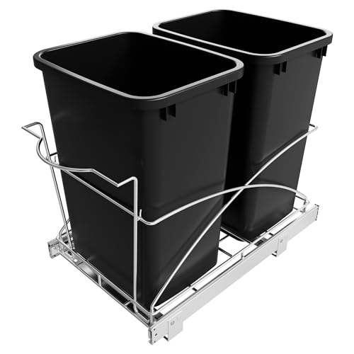 Caneca de basura extraíble para cocina 35QT negra