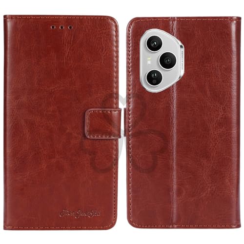 TienJueShi Brown Book Stand Retro Flip Leather Protector Phone Wallet Gel Cover Etui TPU Silicone Case For Honor 400 Pro 6.77 in