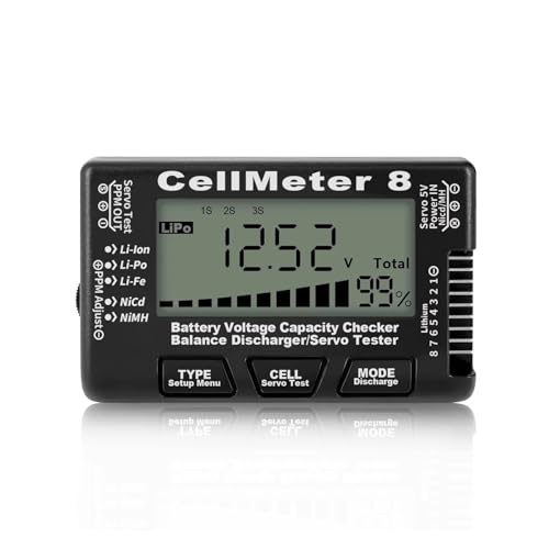 8 In 1 LCD fW^obe[e CellMeter RC CellMeter8 2-8S 4-8S T[{ LiPo Li-lon NiMH obe[eX^[(Black)