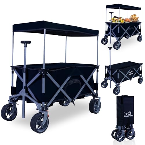 CCLIFE Chariot de Transport Pliable 80kg Noir
