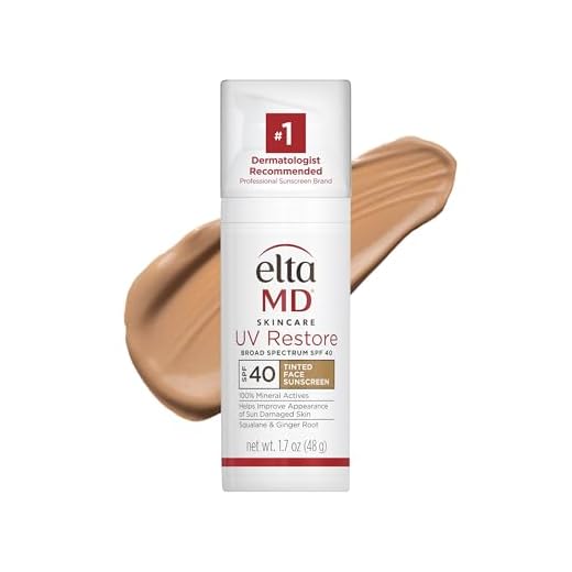EltaMD UV Restore SPF 40 Anti Aging Face Moisturizer For Women, Broad Spectrum Physical Sunscreen with Zinc Oxide, Tinted Face Sunscreen, Anti Aging Moisturizer, Improves Skin Smoothness, 2 OZ Tube