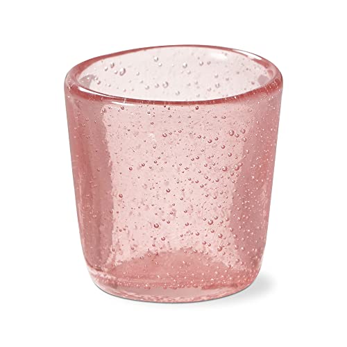 tag Rose Paint Box Collection Blown Glass Tealight Holder 2.3L x2.3W x 2.5H. Perfect for Tablescapes, Centerpieces, and Decoration Rose