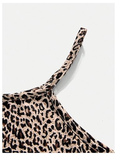 GORGLITTER Girl's Cami Top Y2k Leopard Print Spaghetti Strap Sleeveless Cheetah Camisole Summer Going Out Tops3