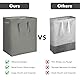 2er Pack 110L Großer Wäschekorb, faltbarer Wäschekorb Wäschesack mit langen verstärkten Griffen, freistehender Wäschekorb für Badezimmer, Freestanding Laundry Basket Bin for Bedroom