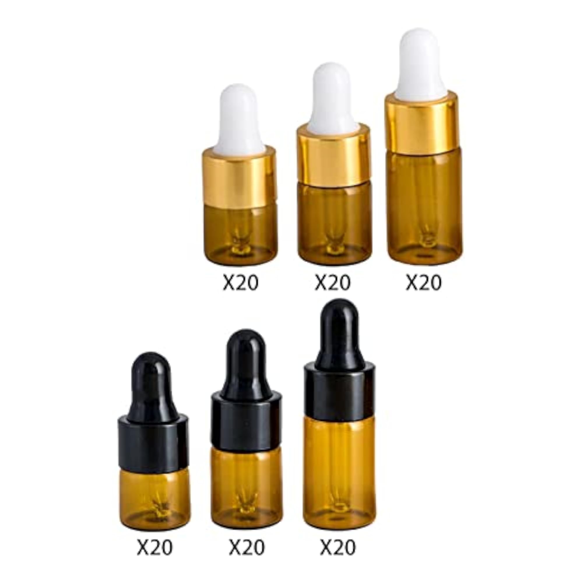 Small Dropper Bottles with Glass Eye Dropper, 1Ml