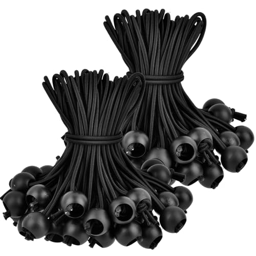 POUMUE 100 Pièces Tendeur Elastique avec Boules,15cm Tendeur Élastique Bache Sandow Elastique, Cordons Élastiques Bungee Tendeur Boule, Corde Elastique pour...