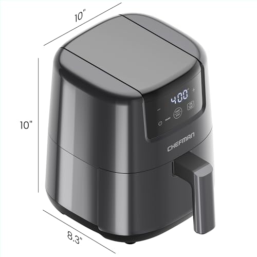 Image of CHEFMAN 2 Qt Mini Air Fryer - Digital Space-Saving Compact Air Fryer with Nonstick and Dishwasher Safe Basket, Quick & Easy Meals in Minutes, Features Digital Timer and Shake Reminder - Grey