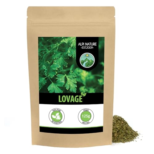 Alpi Nature Lovage 125g 4.4 oz, Dried and Rubbed Lovage Leaves for Cooking and Spice Blends