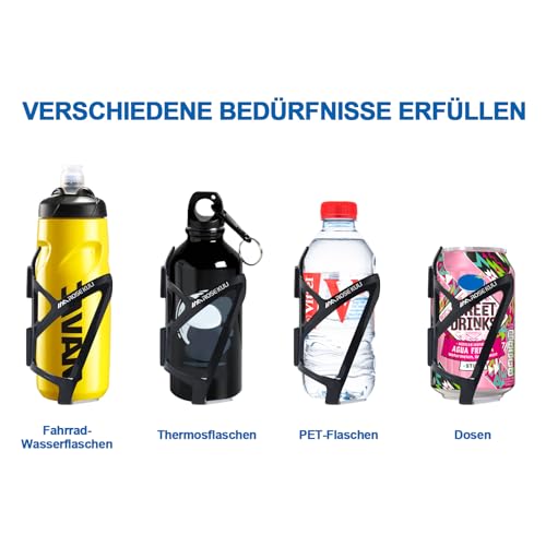 Rose Kuli Flaschenhalter Fahrrad - 2er Pack Getränkehalter für Fahrräder, Trinkflaschenhalter für MTB und Rennräder, Schwarz