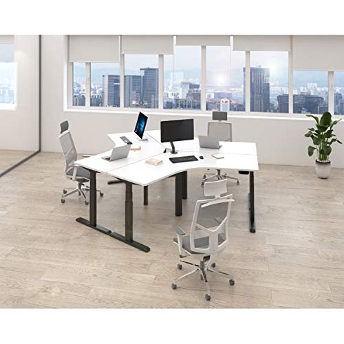 LogiLink EO0017 - Elektr. höhenverstellbares Schreibtischgestell, 120° Eckdesign mit programmierbarem LED-Speichermodul (3 Positionen) Schwarz