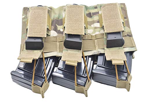 Jffcestore Upgraded Version Triple Mag Pouch Kangaroo Magazine Pouch Holds M4/M16 Mag (Triple Multicam) #TOP5