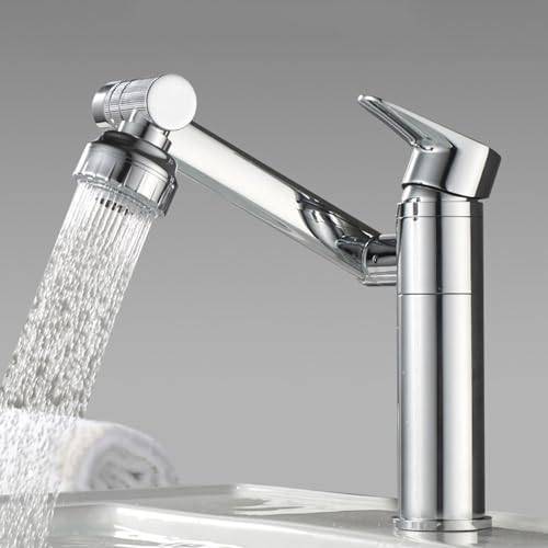 Mitigeur de lavabo en laiton chromé robuste pour vasque moderne