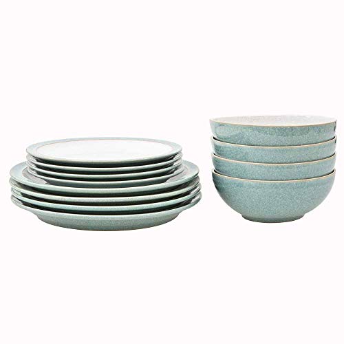 Denby Elements 12 Piece Dinner Set, Green #TOP1