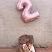 40 Inch Balloon Number 2 Pastel Pink, Large Foil Light Pink Number Balloons Set 0-9 for Girls Women, Digital 2 Helium Balloons for Girls 2nd Birthday Graduation Princess Party Decorations