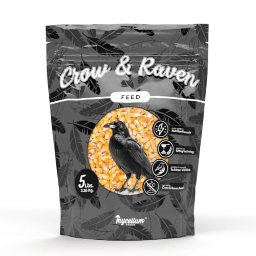 Mycelium Premium Crow Food | 5 LB Organic Corn for Crows Ravens & Wild Birds | High-Energy No-Mess Bird Seed for Outdoor Feeders & Ground Feeding | Non-GMO Made in USA