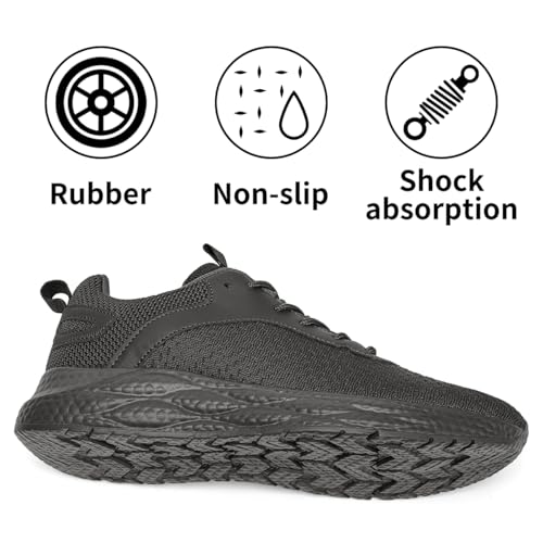 Image of DLWKIPV Men's Walking Shoes Running Sneakers Sports Athletic Workout for Gym Shoes Casual Comfortable Breathable Fashion Dark Gray US 10