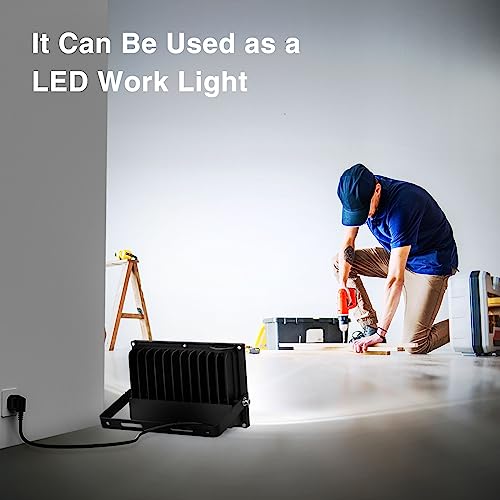 Onforu 2 Pack 50W Led Flood Light Outdoor, 4500Lm Led Work Light, Ip66 Waterproof Outdoor Floodlights With Plug, 6500K Daylight White Super Bright Security Light For Yard, Garden, Garage, Lawn #TOP2