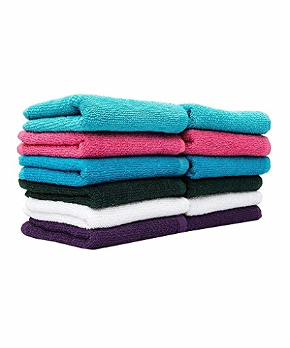 CASA COPENHAGEN Basics 10 Pack Face/Wash Cloth Towels in Assorted Five Colours