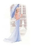 RJJX Goldkollektion Gezählt Kreuzstich Kit Elegante Dame Mädchen Frau Lange Rock Kleid Blau Lila Rot Gelb JLCO1469. (Color : Blue Dress, Cross Stitch Fabric CT Number : 16CT Counted Canvas)