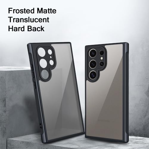 Image of TheGiftKart Hybrid Matte Frosted Translucent Samsung Galaxy S24 Ultra 5G Back Cover Case | Shockproof Design | Camera Protection Module | Hard Back Cover for Samsung S24 Ultra (PC & TPU, Frost Black)