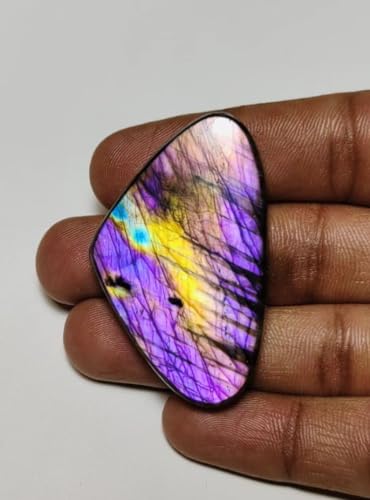 Cabochon labradorite violette 49x29mm pour création de bijoux DIY - 2