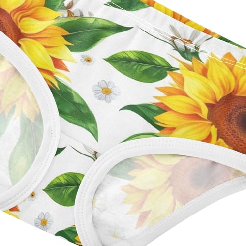 Funny Toddler Girls Underwear 2t Cotton Cute Panties Girl Watercolor Style Sunflowers Briefs Girls Undies4