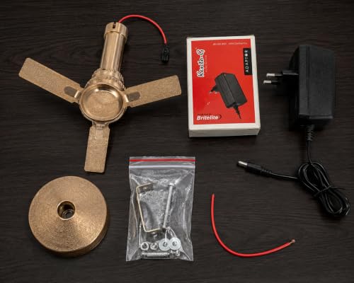 Image of TULSI AGARBATTI & POOJA HOUSE Mini Ceiling Fan for Temple | 6 x 4 Inch Small Mandir Fan with 12V Adapter | High Speed Low Noise Pooja Room Cooling
