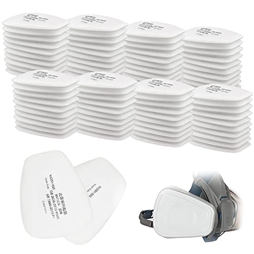 80 Pcs 5N11 Filtros de Algodón, Filtros de Repuesto para 3M 6000/6200/7502/6800/7501/Ff40 para La Protección Respiratoria