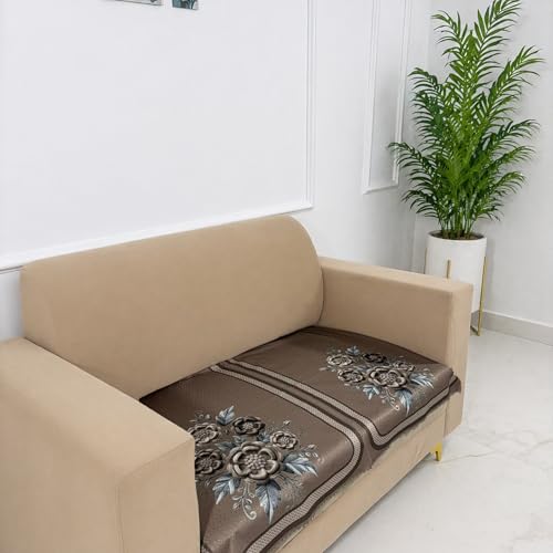 Image of Homerz Premium Waterproof Jasmine Joe Sofa Seat Cover - Floral Printed Sofa Protector | Non-Slip, Washable & Durable Sofa Protector (Mouse, 2 Seater)