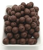 Brown Silicone Beads for Keychain, Necklace, Bracelet Making - Jewelry Making Kit (12mm, 100pc, Brown)