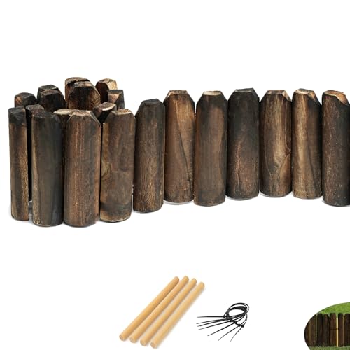 Wood Garden Edging, Wooden Fence Border Decorative...