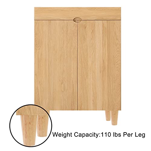 Mildwoo Wood Furniture Legs 4 Inch Straight, Modern Couch Legs Replacement Feet For Sofa, Table, Chair, Dresser, Cabinet, Bed Set Of 8 (Rl32-1) #TOP2