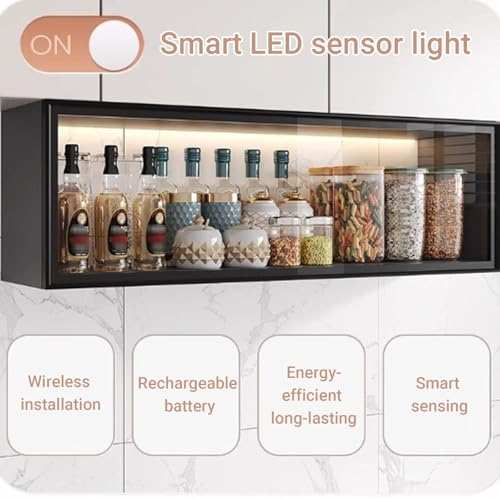 Armario de pared con sensor de luz inteligente y puerta elevable 5