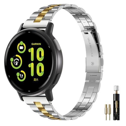 Bracelet fin en acier inoxydable 20mm compatible Garmin Vivoactive et Forerunner