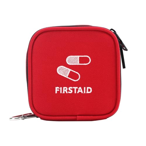PAMINGONO Bolsa de Primeros Auxilios Vacía Roja Portátil y Ligera de Tela Oxford Cierre de Cremallera Adecuado para Almacenamiento Médico Senderismo Viajes y Actividades al Aire Libre