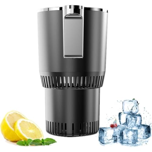 2025アップグレード ポータブル 急速冷却カップ ドリンクホルダー 車載冷熱カップ 保温 保冷 -3℃〜65℃ 二重構造 急速冷凍カップクーラー 車載ホルダー ドリンククーラー 小型 保冷器 車載12V LED温度表示 タッチボタン 飲料冷却器 ビール