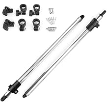 Seamax Bimini Adjustable Rear Support Pole Kit, Marine Grade Aluminum Pole Telescopic Design w/ 1 Diameter, All Fittings Included, 360 Degree Eye-end Size 48 - Pole Length 48"