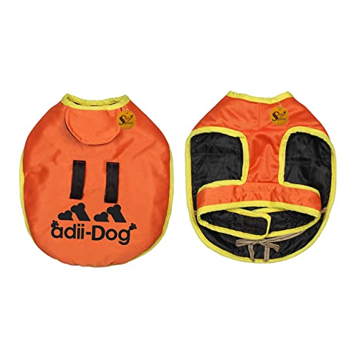 Image of Sage Square Trendy Design meets Cozy Comfort - Your Dog's Must-Have Winter Fashion Statement, Prited Stylish Dog Vest, Windproof Dog Coats (Large - 26 Inches, Orange Adiidog)