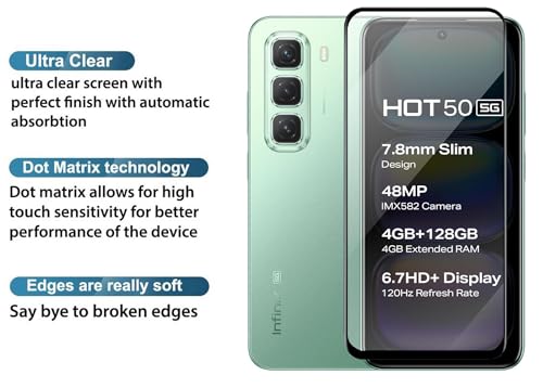 Image of 100FIT Tempered Glass For Infinix Hot 50 5G With Full Glue Edge To Edge Coverage And Easy Installation Kit