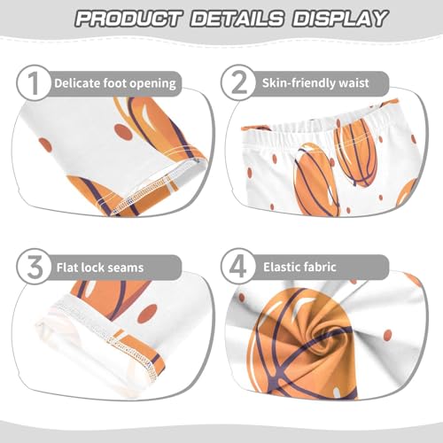 Bolaz Toddler Girls Leggings Printed Yoga Pants Leggings Yellow Basketball for Kids3