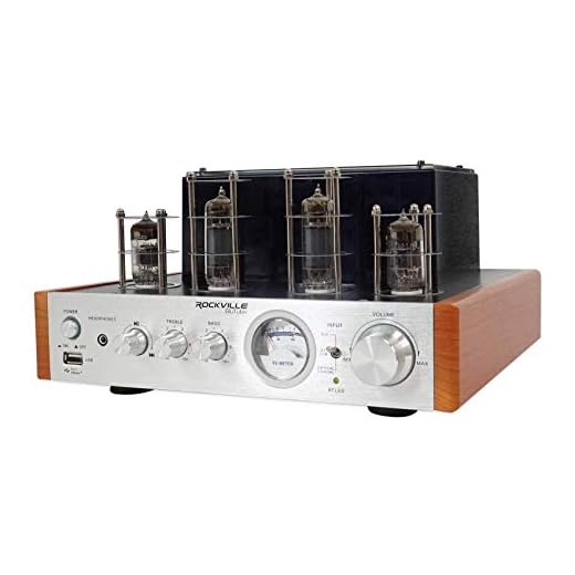 Rockville BluTube WD 70w Bluetooth Tube Amplifier/Home Stereo Receiver 2-Tone (Renewed)