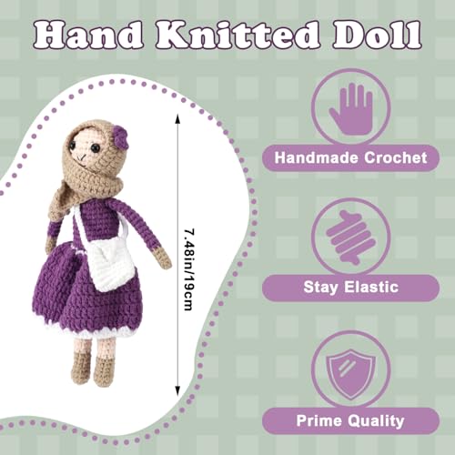 Muñeca Crochet con Hijab, Diseño Kawaii, 19 cm miniatura 2