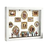 Warm Gold Silver Frame Options: Designed with warm gold and silver frame choices, the museum silhouette box supports a to eleven photo configuration, offering a sophisticated yet versatile solution for presenting layered visual stories