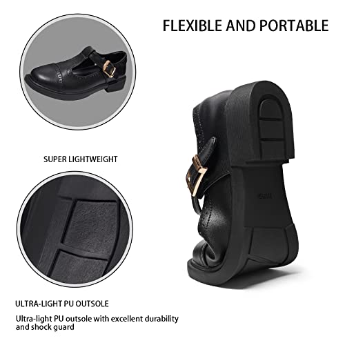 UZB Mary Jane Shoes Womens Flat Shoes Round Toe Memory Foam Casual Dress Shoes3