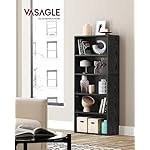VASAGLE CUSTOS Collection - Bookshelf, 5-Tier Bookcase, Book Shelf, Open Storage Shelf, 9.4 x 23.6 x 52.8 Inches, for Living Room, Home Office, Dinning Room, Ebony Black ULBC165T56 - Image 2