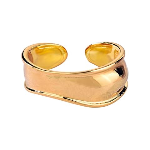 COLORFUL BLING Punk Twisted Gold Silver Open Wide Cuff Bracelet for Women Irregular Wave Chunky Cuff Bangle Armband Statement Party Jewelry-irregular gold Cover