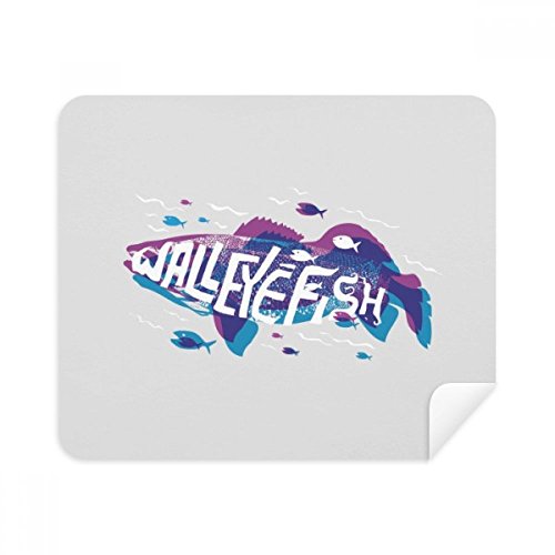 Blue Purple Cartoon Fish Ocean Animal Cleaning Cloth Screen Cleaner 2pcs Suede Fabric