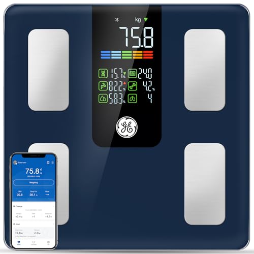 GE Körperfettwaage Digital Körperanalysewaage, Smarte Waage mit...