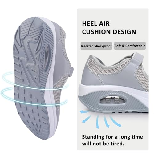Sapatos femininos confortáveis de enfermeira de trabalho, antiderrapante, ajustável, respirável, amo